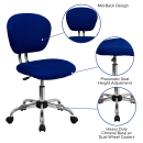 Flash Furniture H-2376-F-BLUE-GG Swivel Office Chair w/ Mid Back - Blue Mesh Back & Seat thumbnail 6