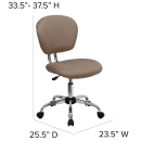 Flash Furniture H-2376-F-COF-GG Swivel Office Chair w/ Mid Back - Coffee Brown Mesh Back & Seat thumbnail 2