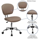 Flash Furniture H-2376-F-COF-GG Swivel Office Chair w/ Mid Back - Coffee Brown Mesh Back & Seat thumbnail 6