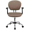 Flash Furniture H-2376-F-COF-ARMS-GG Swivel Office Arm Chair w/ Mid Back - Coffee Brown Mesh Back & Seat thumbnail 4