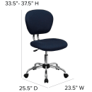 Flash Furniture H-2376-F-NAVY-GG Swivel Office Chair w/ Mid Back - Navy Blue Mesh Back & Seat thumbnail 2