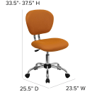 Flash Furniture H-2376-F-ORG-GG Swivel Office Chair w/ Mid Back - Orange Mesh Back & Seat thumbnail 2