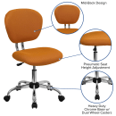 Flash Furniture H-2376-F-ORG-GG Swivel Office Chair w/ Mid Back - Orange Mesh Back & Seat thumbnail 6