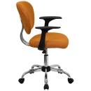 Flash Furniture H-2376-F-ORG-ARMS-GG Swivel Office Arm Chair w/ Mid Back - Orange Mesh Back & Seat thumbnail 2