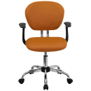 Flash Furniture H-2376-F-ORG-ARMS-GG Swivel Office Arm Chair w/ Mid Back - Orange Mesh Back & Seat thumbnail 4