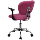 Flash Furniture H-2376-F-PINK-ARMS-GG Swivel Office Arm Chair w/ Mid Back - Pink Mesh Back & Seat thumbnail 3