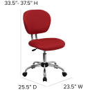 Flash Furniture H-2376-F-RED-GG Swivel Office Chair w/ Mid Back - Red Mesh Back & Seat thumbnail 2