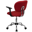 Flash Furniture H-2376-F-RED-ARMS-GG Swivel Office Arm Chair w/ Mid Back - Red Mesh Back & Seat thumbnail 3