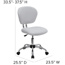 Flash Furniture H-2376-F-WHT-GG Swivel Office Chair w/ Mid Back - White Mesh Back & Seat thumbnail 2