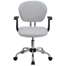 Flash Furniture H-2376-F-WHT-ARMS-GG Swivel Office Arm Chair w/ Mid Back - White Mesh Back & Seat thumbnail 4