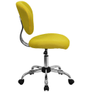 Flash Furniture H-2376-F-YEL-GG Swivel Office Chair w/ Mid Back - Yellow Mesh Back & Seat thumbnail 3