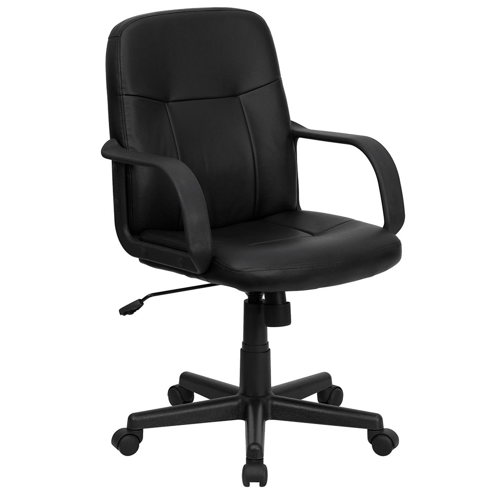 Flash Furniture H8020-GG Swivel Office Chair w/ Mid Back - Black Glove Vinyl Upholstery