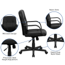 Flash Furniture H8020-GG Swivel Office Chair w/ Mid Back - Black Glove Vinyl Upholstery thumbnail 6