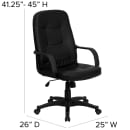 Flash Furniture H8021-GG Swivel Office Chair w/ High Back - Black Glove Vinyl Upholstery thumbnail 2