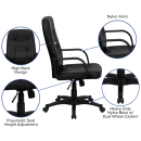 Flash Furniture H8021-GG Swivel Office Chair w/ High Back - Black Glove Vinyl Upholstery thumbnail 6