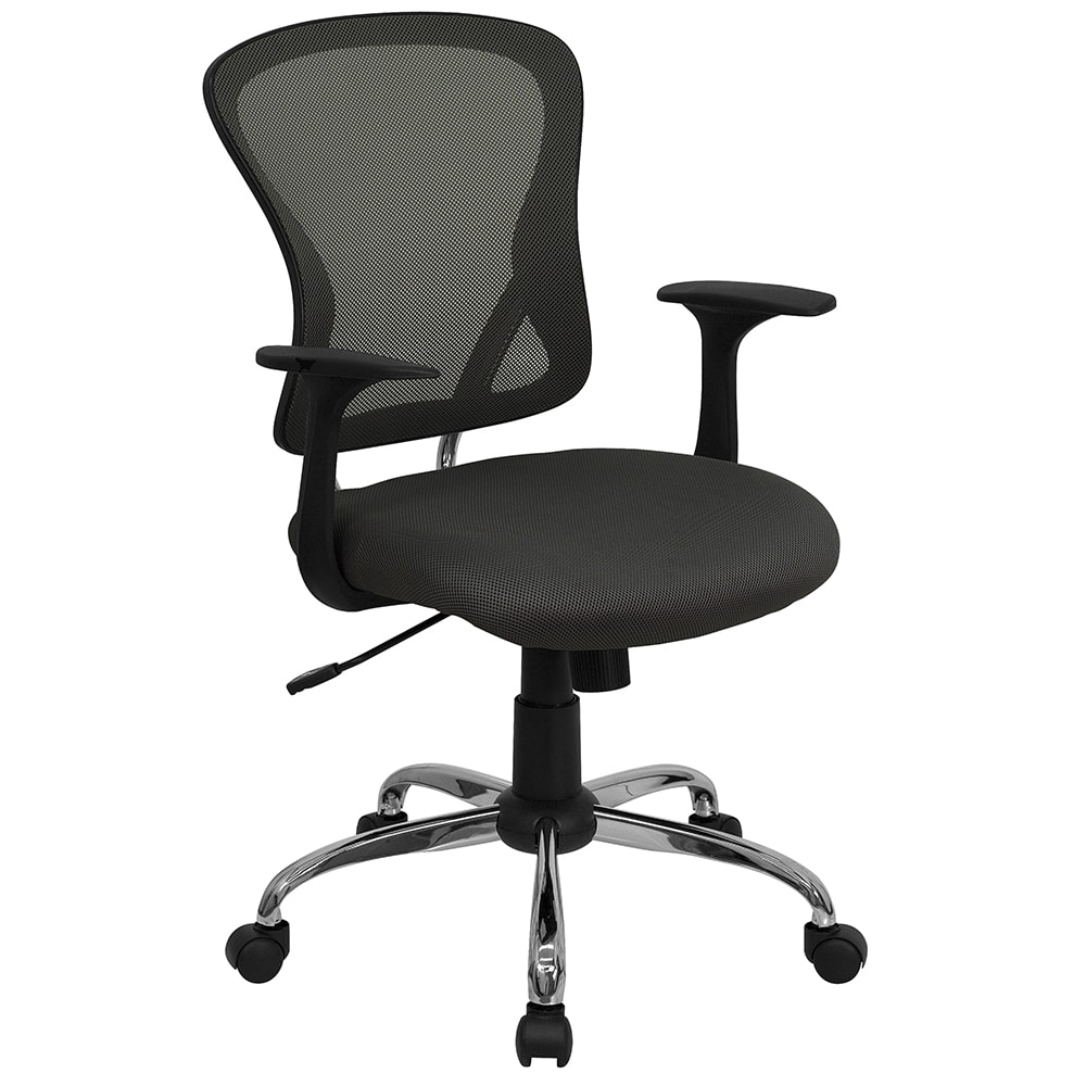 Flash Furniture H-8369F-DK-GY-GG Swivel Office Chair w/ Mid Back - Dark Gray Mesh Back & Seat
