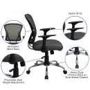 Flash Furniture H-8369F-DK-GY-GG Swivel Office Chair w/ Mid Back - Dark Gray Mesh Back & Seat thumbnail 6