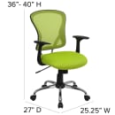 Flash Furniture H-8369F-GN-GG Swivel Office Chair w/ Mid Back - Green Mesh Back & Seat thumbnail 2