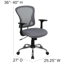 Flash Furniture H-8369F-GY-GG Swivel Office Chair w/ Mid Back - Gray Mesh Back & Seat thumbnail 2