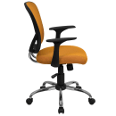 Flash Furniture H-8369F-ORG-GG Swivel Office Chair w/ Mid Back - Orange Mesh Back & Seat thumbnail 3