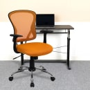 Flash Furniture H-8369F-ORG-GG Swivel Office Chair w/ Mid Back - Orange Mesh Back & Seat thumbnail 9