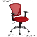 Flash Furniture H-8369F-RED-GG Swivel Office Chair w/ Mid Back - Red Mesh Back & Seat thumbnail 2
