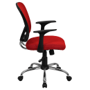 Flash Furniture H-8369F-RED-GG Swivel Office Chair w/ Mid Back - Red Mesh Back & Seat thumbnail 3