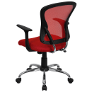 Flash Furniture H-8369F-RED-GG Swivel Office Chair w/ Mid Back - Red Mesh Back & Seat thumbnail 4