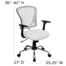 Flash Furniture H-8369F-WHT-GG Swivel Office Chair w/ Mid Back - White Mesh Back & Seat thumbnail 2