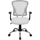 Flash Furniture H-8369F-WHT-GG Swivel Office Chair w/ Mid Back - White Mesh Back & Seat thumbnail 5