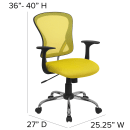 Flash Furniture H-8369F-YEL-GG Swivel Office Chair w/ Mid Back - Yellow Mesh Back & Seat thumbnail 2