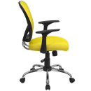 Flash Furniture H-8369F-YEL-GG Swivel Office Chair w/ Mid Back - Yellow Mesh Back & Seat thumbnail 3