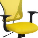 Flash Furniture H-8369F-YEL-GG Swivel Office Chair w/ Mid Back - Yellow Mesh Back & Seat thumbnail 7