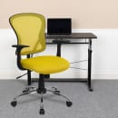 Flash Furniture H-8369F-YEL-GG Swivel Office Chair w/ Mid Back - Yellow Mesh Back & Seat thumbnail 9