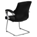 Flash Furniture H-9637L-3-SIDE-GG Side Arm Chair - Black LeatherSoft Upholstery, Silver Frame thumbnail 3