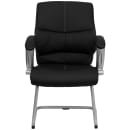 Flash Furniture H-9637L-3-SIDE-GG Side Arm Chair - Black LeatherSoft Upholstery, Silver Frame thumbnail 4