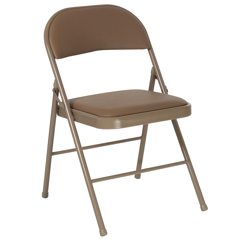 Flash Furniture HA-F003D-BGE-GG Folding Chair w/ Beige Vinyl Back & Seat - Steel Frame, Beige