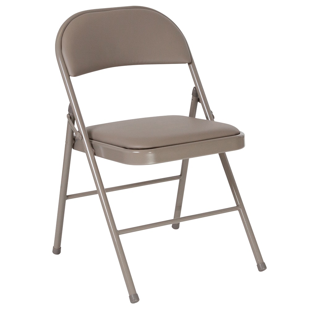 Flash Furniture HA-F003D-GY-GG Folding Chair w/ Gray Vinyl Back & Seat - Steel Frame, Gray
