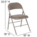 Flash Furniture HA-F003D-GY-GG Folding Chair w/ Gray Vinyl Back & Seat - Steel Frame, Gray thumbnail 2