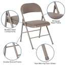 Flash Furniture HA-F003D-GY-GG Folding Chair w/ Gray Vinyl Back & Seat - Steel Frame, Gray thumbnail 6