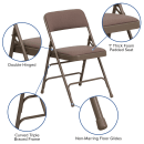 Flash Furniture HA-MC309AF-BGE-GG Folding Chair w/ Beige Fabric Back & Seat - Steel Frame, Beige thumbnail 6