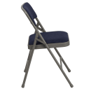 Flash Furniture HA-MC309AF-NVY-GG Folding Chair w/ Navy Fabric Back & Seat - Steel Frame, Gray thumbnail 3