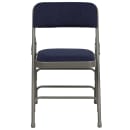 Flash Furniture HA-MC309AF-NVY-GG Folding Chair w/ Navy Fabric Back & Seat - Steel Frame, Gray thumbnail 5