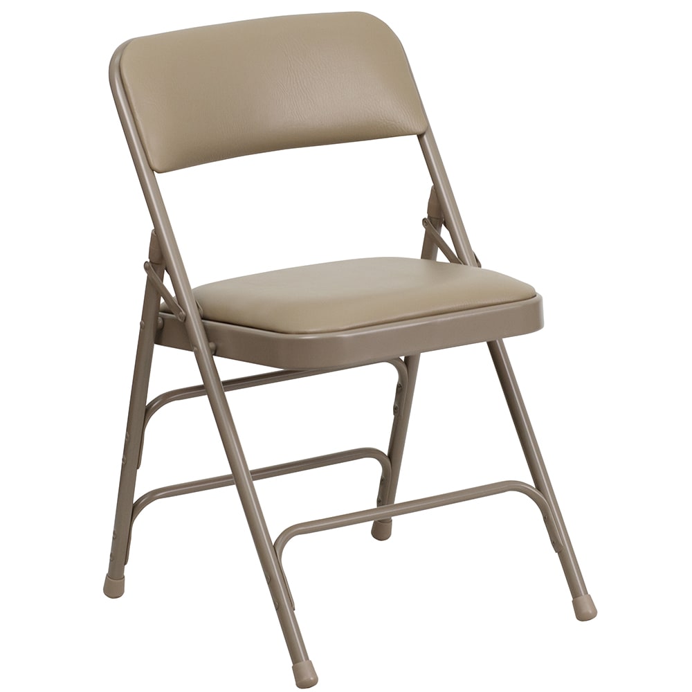 Flash Furniture HA-MC309AV-BGE-GG Folding Chair w/ Beige Vinyl Back & Seat - Steel Frame, Beige