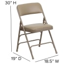 Flash Furniture HA-MC309AV-BGE-GG Folding Chair w/ Beige Vinyl Back & Seat - Steel Frame, Beige thumbnail 2