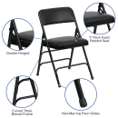 Flash Furniture HA-MC309AV-BK-GG Folding Chair w/ Black Vinyl Back & Seat - Steel Frame, Black thumbnail 6