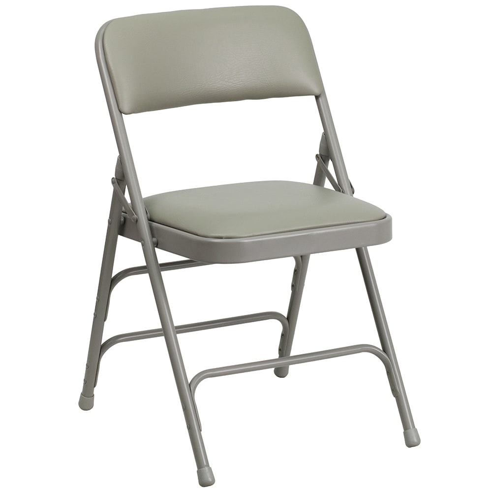Flash Furniture HA-MC309AV-GY-GG Folding Chair w/ Gray Vinyl Back & Seat - Steel Frame, Gray