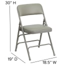 Flash Furniture HA-MC309AV-GY-GG Folding Chair w/ Gray Vinyl Back & Seat - Steel Frame, Gray thumbnail 2