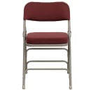 Flash Furniture HA-MC320AF-BG-GG Folding Chair w/ Burgundy Patterned Fabric Back & Seat - Steel Frame, Gray thumbnail 5