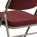 Flash Furniture HA-MC320AF-BG-GG Folding Chair w/ Burgundy Patterned Fabric Back & Seat - Steel Frame, Gray thumbnail 8